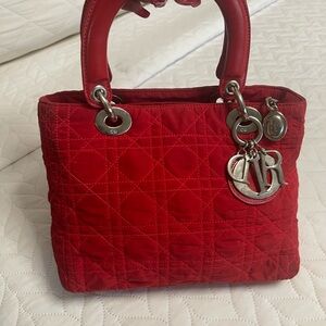 Authentic Vintage Dior Cherry Red Quilted Satchel